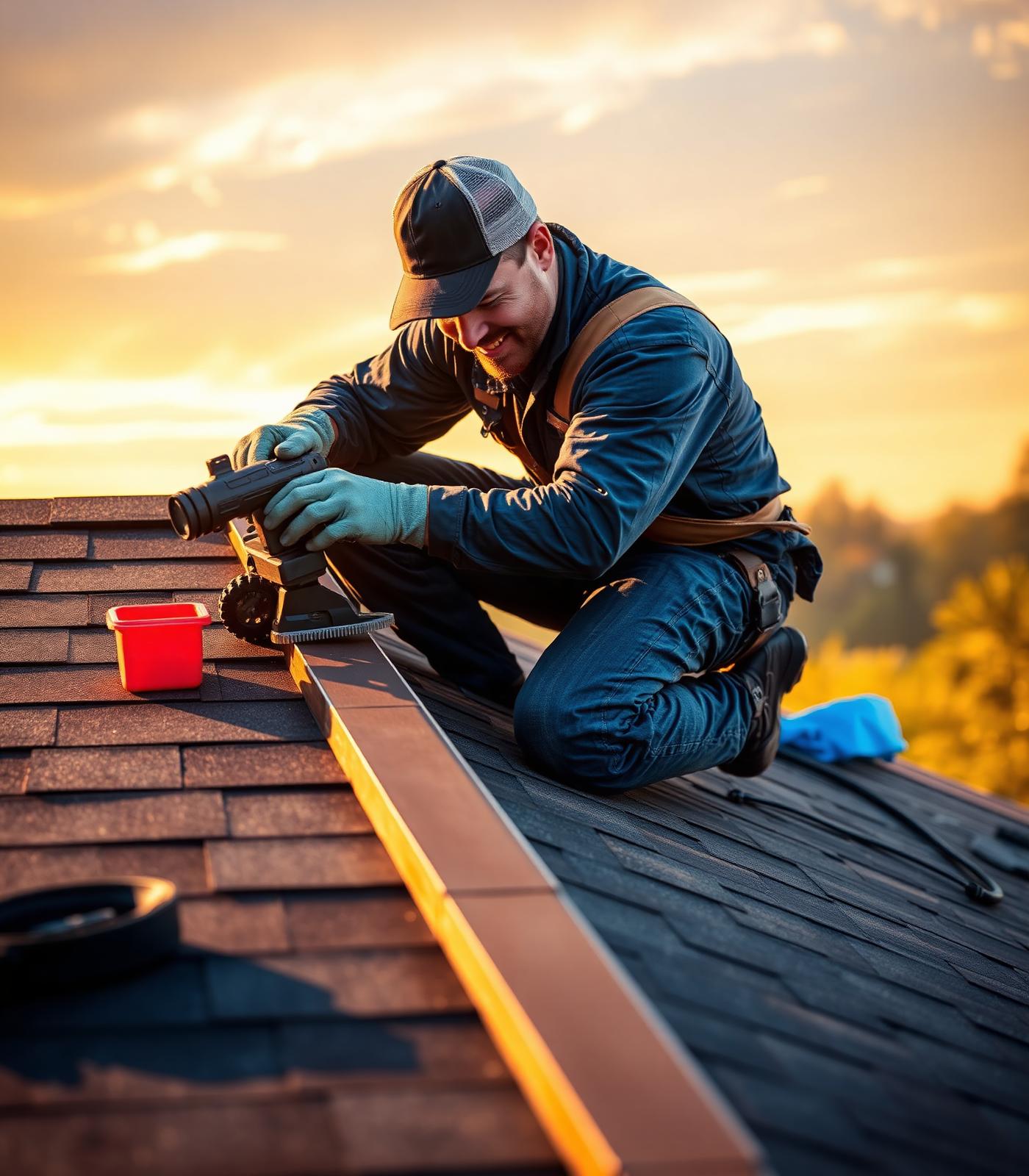 Peak Roofing craftsman installing shingles